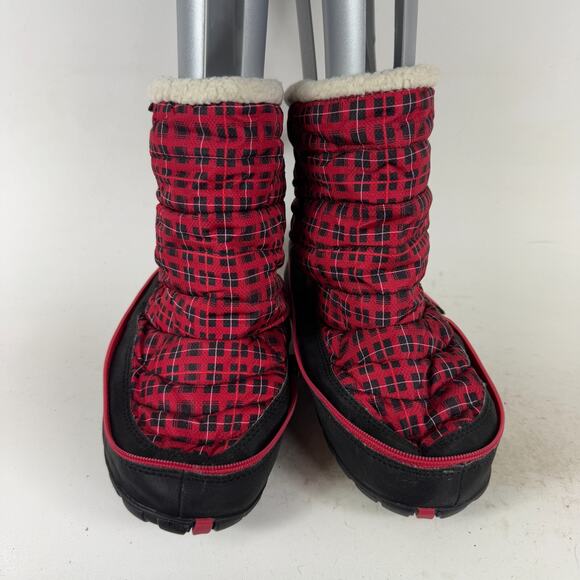 Timberland Earthkeeper Snow Boots Women's 8 Red Plaid Mid-Calf Insulated 3548R - Picture 4 of 13